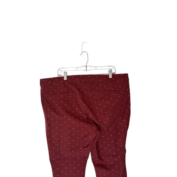 Old Navy Plus Burgundy Rose Gold Polka Dot Work Pixie Ankle Pants Size 20 - Picture 10 of 14